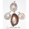 Pendentif tranche d'agate et pointe de cristal de roche