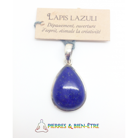 Pendentif goutte Lapis Lazuli en Argent