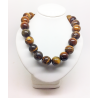 Collier perles Oeil de tigre 12mm